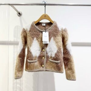 🚩steal Authentic celine Brown and White Cardigan